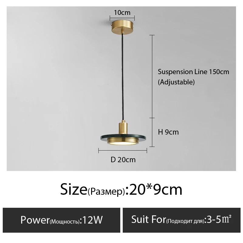 Современные минималистские подвесные светильники для спальни, ресторана, скандинавского искусства, с одной головкой, мраморные, медные, подвесные светильники для бара, украшения