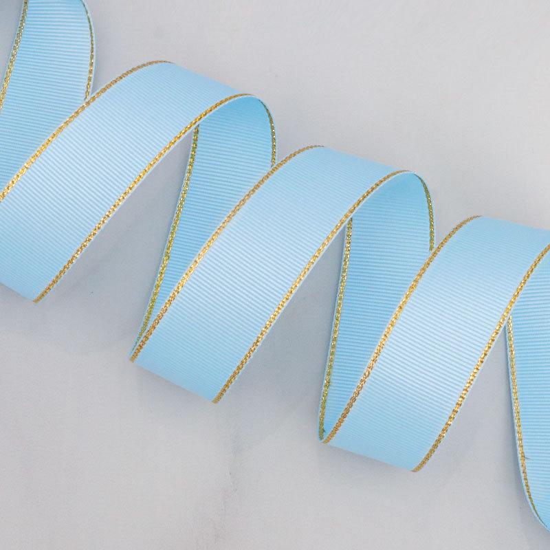 Романтичная и уютная однотонная золотая ребристая лента, зашифрованная полиэстеровая лента, двухсторонняя утолщенная прошитая лента, подарочная коробка, декоративная лента
