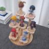 Multi Tier Desktop Display Stand Decorative Storage Rack Portable Wooden Storage Shelf  Table