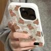 Милый и сладкий чехол для телефона с текстурой складок в форме сердца для iPhone 17 Pro Max 16 Plus 15 14 13 12 11 С дизайном медвежонка с галстуком-бабочкой