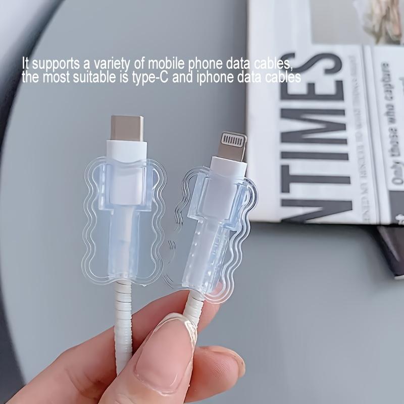 Прозрачный TPU Защитный чехол для кабеля зарядки для устройств Apple и Android
