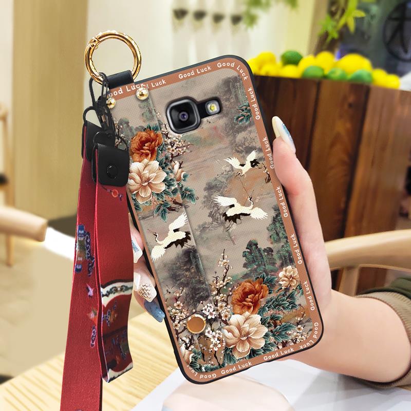 Wristband Silicone Phone Case For Samsung Galaxy A510/A5 2016/SM-A510F Anti-knock Protective Lanyard Shockproof Ring