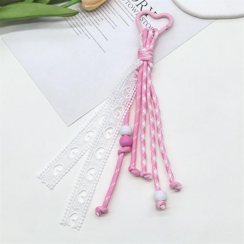 Креативная серия конфетных цветов Кружевная лента Плетеный шнурок Miu Style Альпинистская веревка Брелок для ключей автомобиля Подвеска для сумки