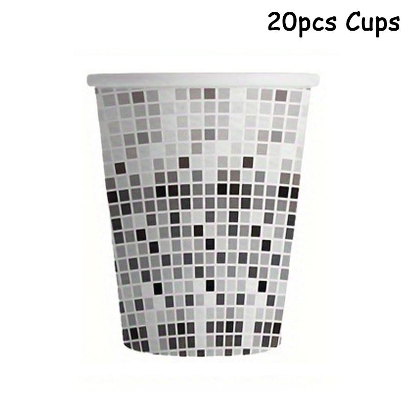 Набор одноразовых бумажных тарелок для вечеринки в диско-серебристой тематике, 20 шт., Свадьба, День рождения, Юбилей, Пикник, Украшение, Душ, Дорожные принадлежности