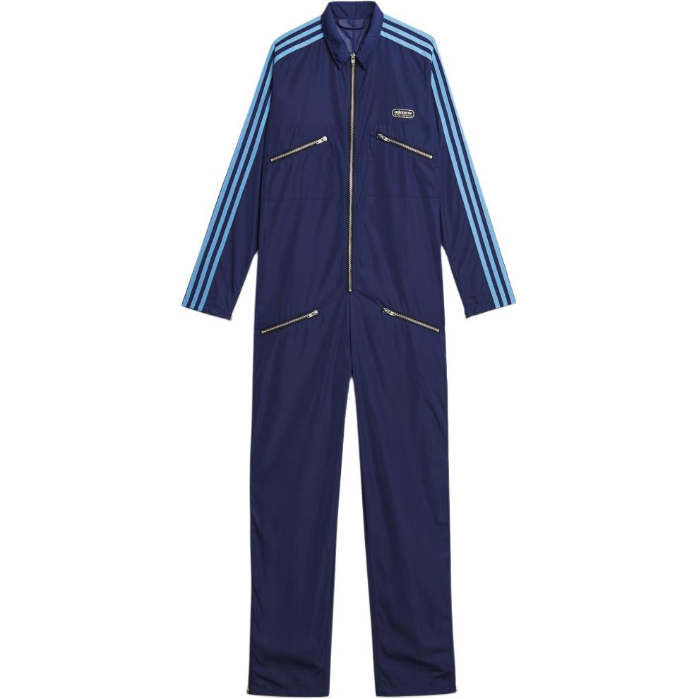 adidas X Lotta Volkova Комбинезон женский с молнией спереди, приталенный, темно-синий GE5842
