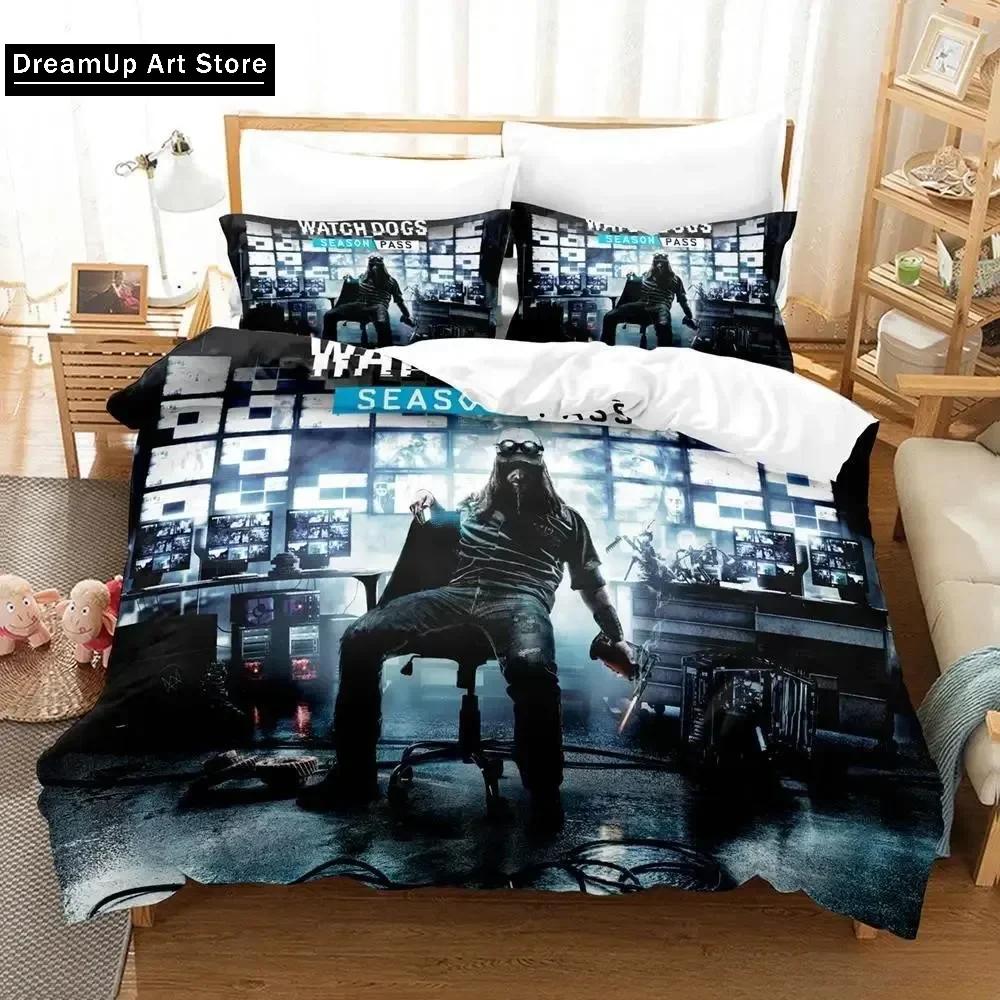3D Печать Игровой Набор Постельного Белья Watch Dogs Милый Пододеяльник Покрывало на Кровать С Наволочкой Размер Twin Single Queen King Для Мальчиков Взрослых Дома