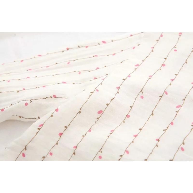 Осенняя двухслойная хлопковая пряжа с длинными рукавами для женщин, свободная художественная мелкая цветочная мягкая рубашка из хлопка, блузки и рубашки