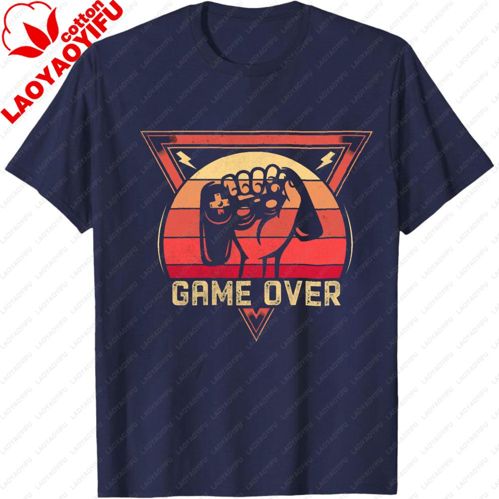 Retro Gaming Game Over Tshirt Unisex Summer Casual Short Sleeve Cotton Fashion Tee Top Unisex Gift For Gamer Party Wear