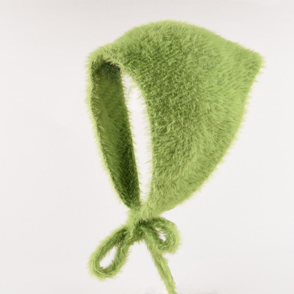 Милая повязка на голову в французском стиле, шапка из вязаной пряжи, согревает, женский платок, треугольный шарф, зима