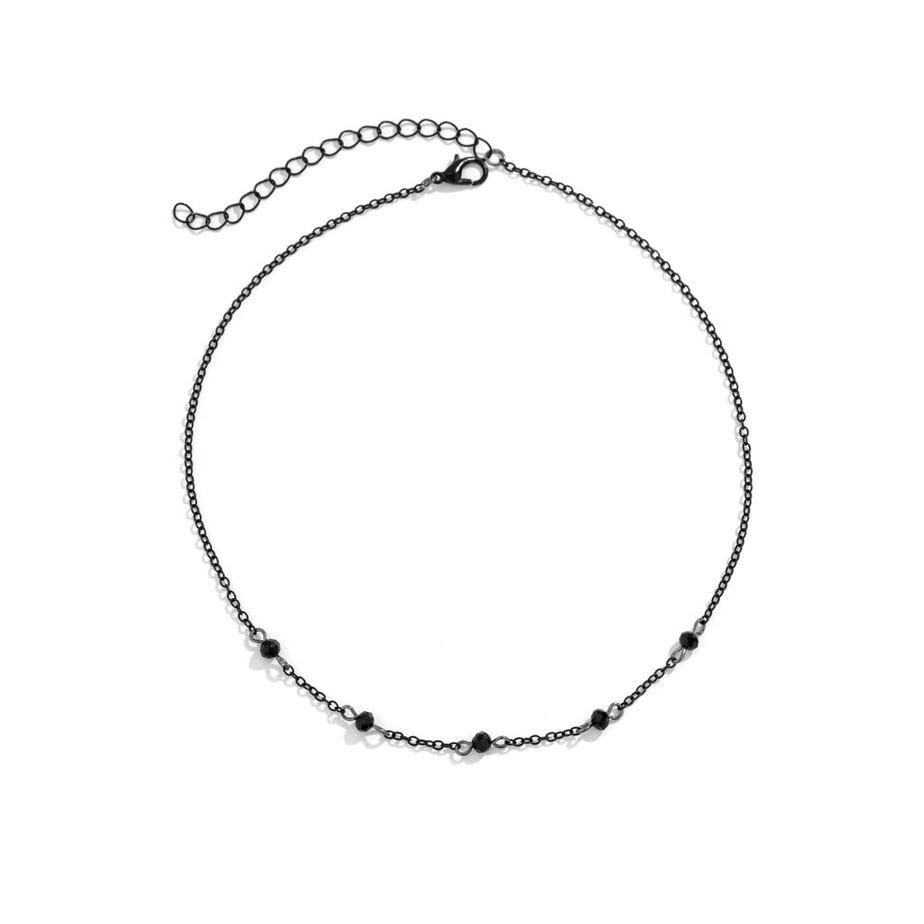 Ingemark Exquisite Elegant Black Crystal Chokers Necklace Women Minimalism Charm Clavicle Thin Chain 2026 New Year Jewelry Gifts