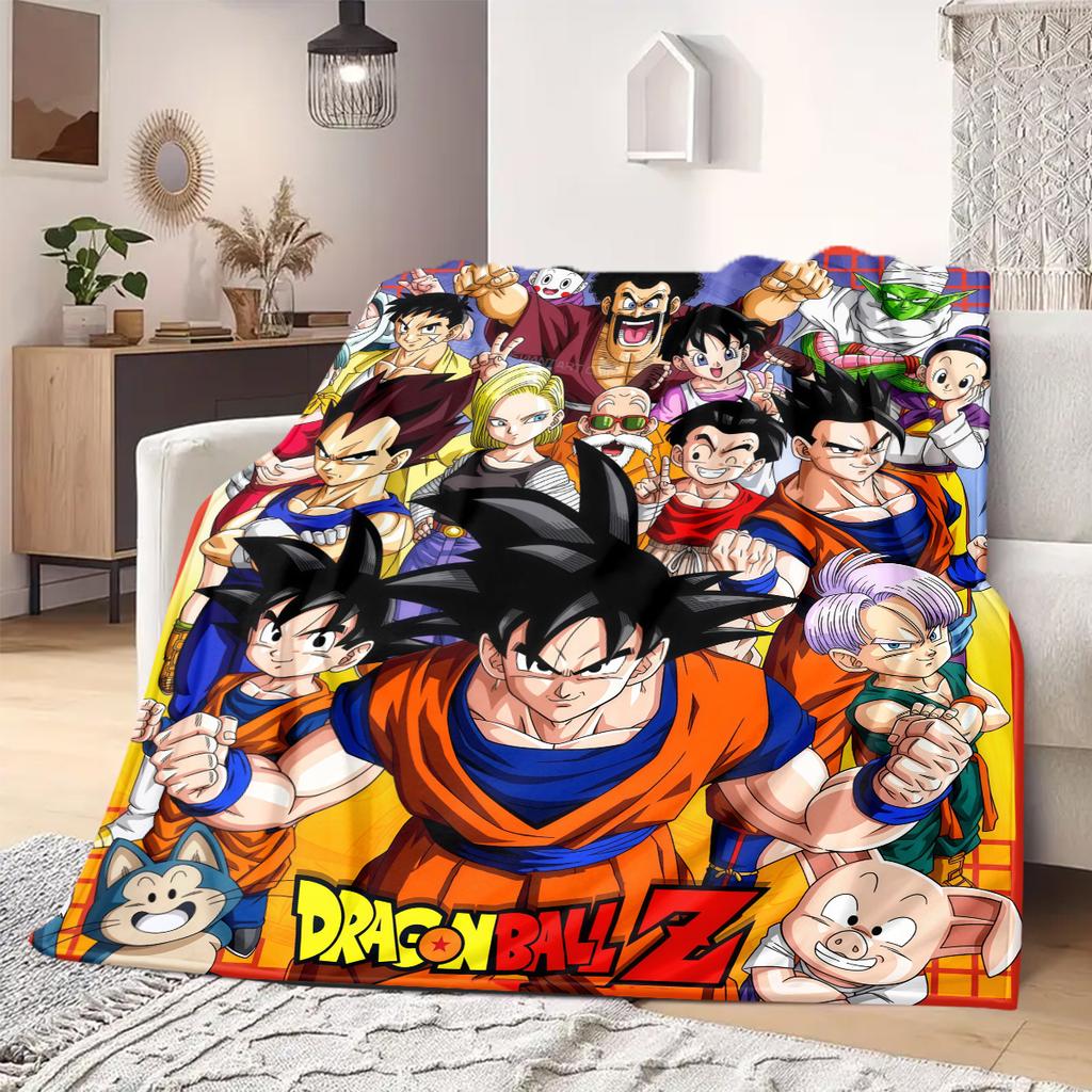 Dragon Ball Z Print Blanket Warm Comfortable Flannel Blanket Suitable for Bedrooms,Sofas, Beds,Chairs,Travel -QIAO21