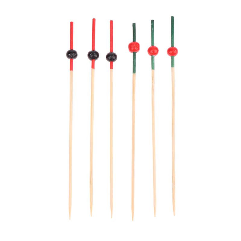 100Pcs 12Cm Bamboo Toothpicks Pick Buffet Cupcake Fruit Fork Party Dessert Salad Stick Cocktail Skewer For Wedding Party Decor