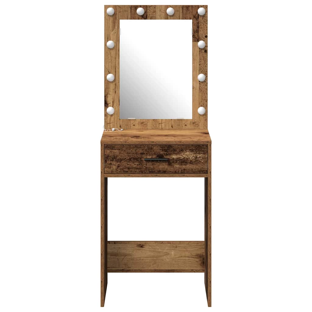 Vintage style Makeup Table with Mirror Reclaimed Wood Look 50 x 41 x 135 cm Engineered Wood