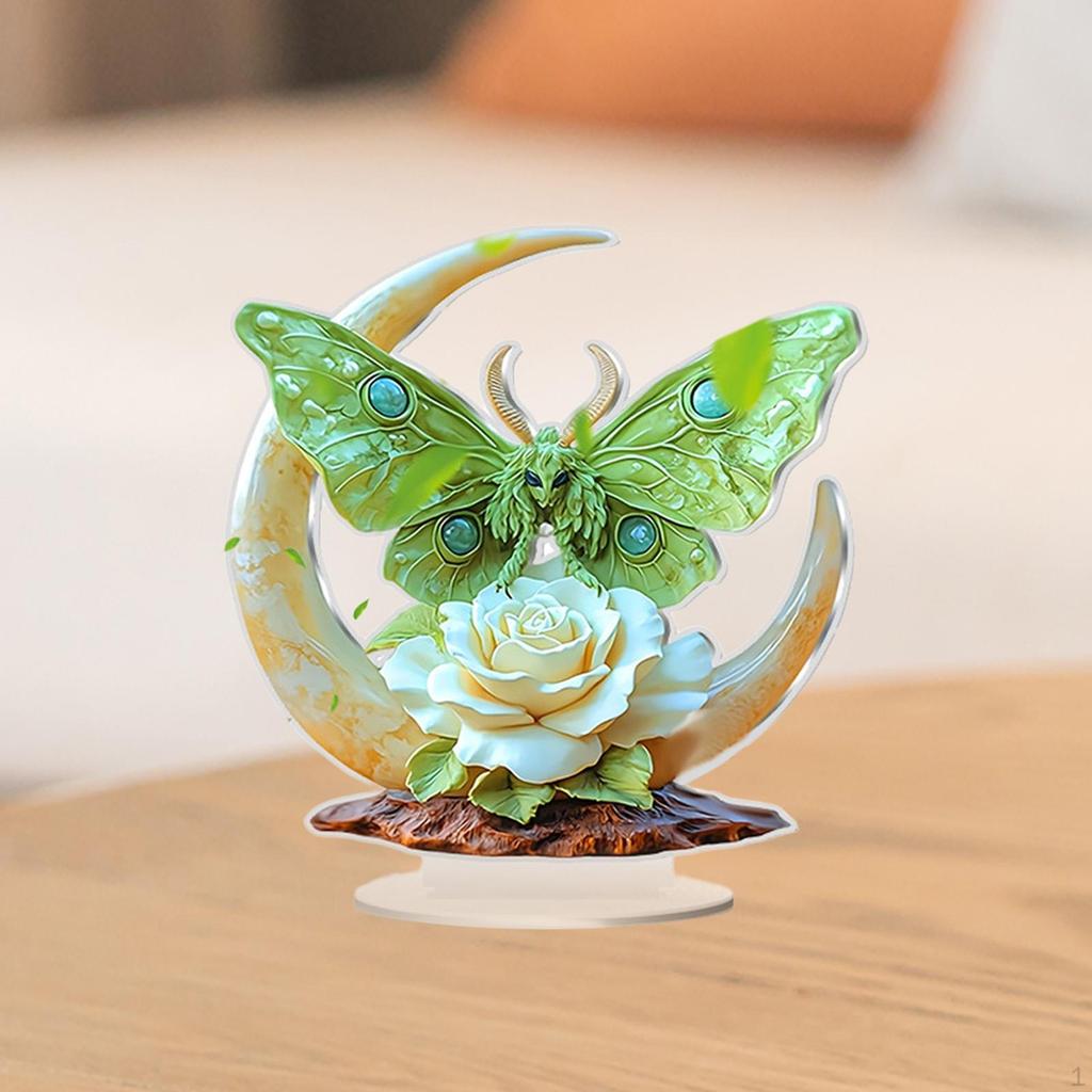 2D Flat Colorful Pattern Table Sign Acrylic Accessories Waterproof Multipurpose with Base Desk