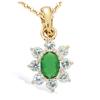 [N9186] - Gold Plated 'Victorina' Emerald Pendant - 12x10 Mm