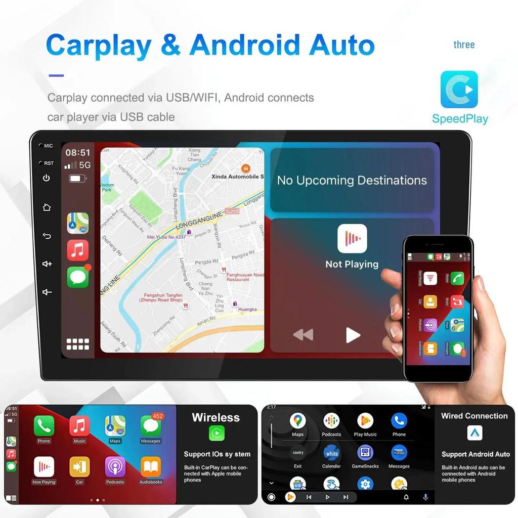 Универсальная Android-навигация для мотоцикла TS10 с безрамочным дисплеем 7/9/10 дюймов