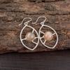Peach Moonstone Gemstone 925 Sterling Silver Jewelry Handcrafted Earrings 2.00" EE-52-30