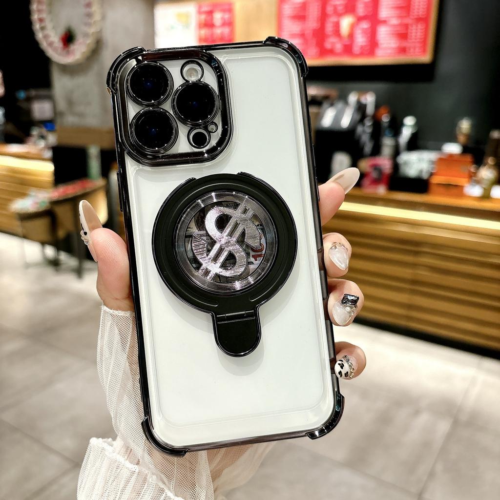 Подходит для чехла для мобильного телефона iPhone16 16E Магнитный металлический кронштейн Apple 15promax Четырехугольная подушка безопасности Противоударный чехол