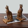 2x Египетские Статуэтки Кошек Ограничители для Книг Подставки для Книг Держатели Опоры для Бара Спальни Стола