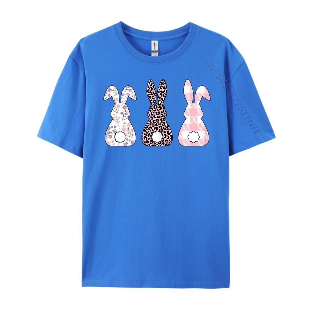 Cute Pink Leopard Plaid Flower Happy Easter Bunny Rabbit Graphic Tees Vintage Streetwear Tops T Shirt