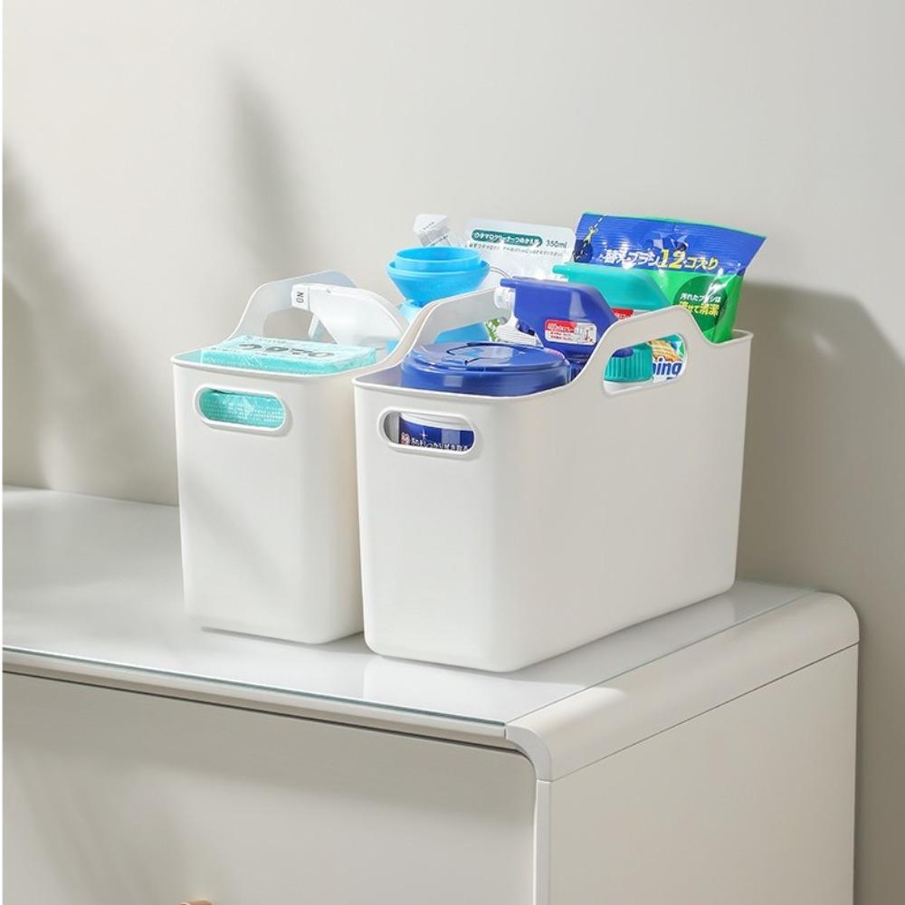 Smooth Edge Storage Basket Transparent Desktop Storage Box Durable Laundry Basket