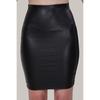 Женская кожаная юбка черная