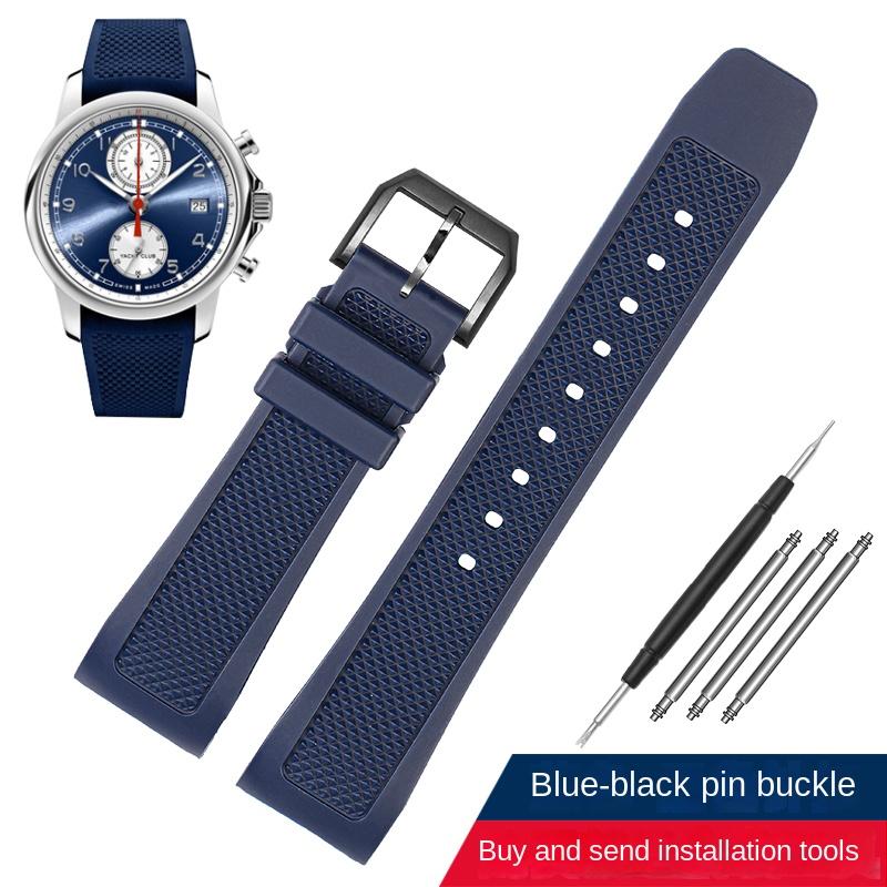 Для IWC PORTUGIESER YACHT CLUB CHRONOGRAPH IW390502 IW390209 Ремешок для часов 22 мм Изогнутый Силиконовый браслет для дайвинга Резиновый ремешок для часов