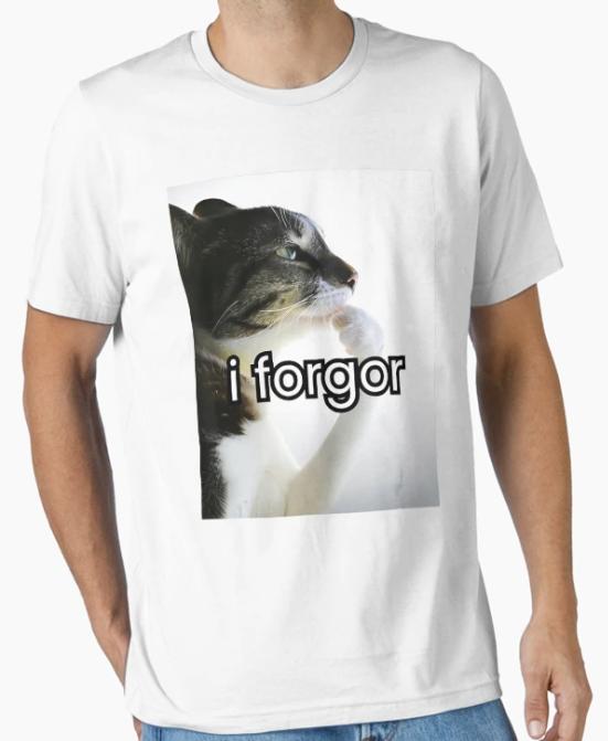 Hot Selling Funny Silly Cat Model Forged Cringe Brainrot Pattern Tshirt Casual Round Neck Short Sleeved Casual Tshirt Y2K