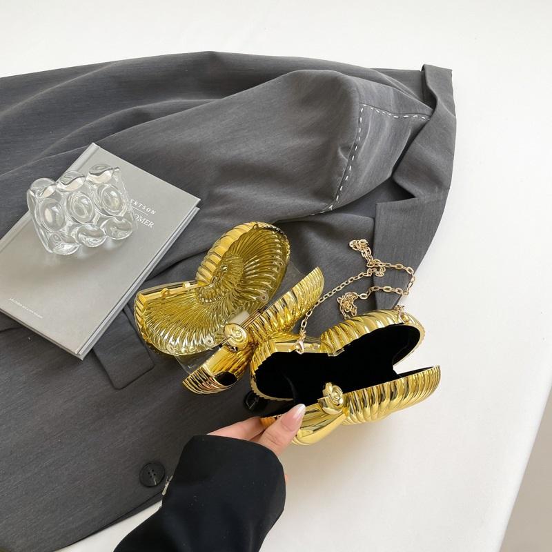 Acrylic Seashell Design Fashion Messenger Bag Stylish Shoulder Crossbody Chain Bag Perfect For Everyday Use And Special Occasions