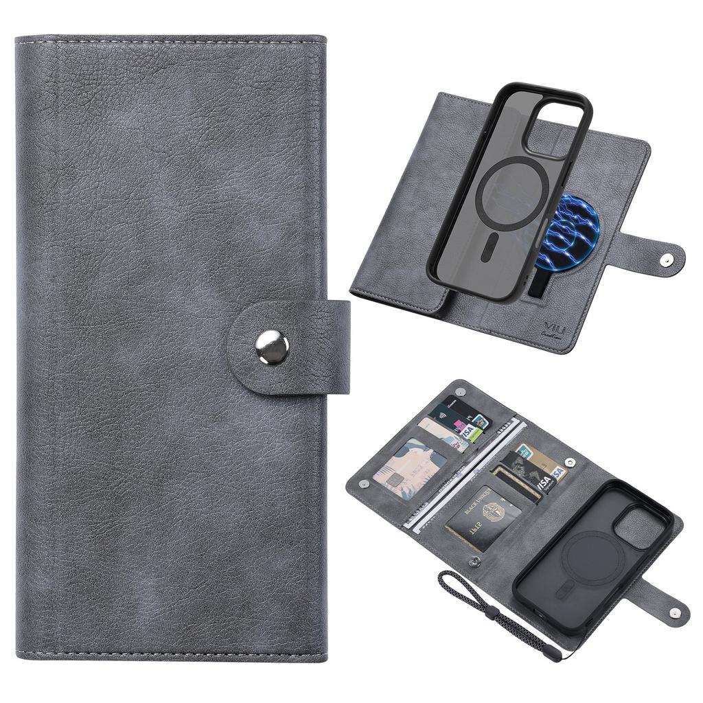 VILI GVA Series for iPhone 16 Pro Max Magnetic Case Detachable Leather Wallet Cover