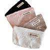 French Embossed Flower Cosmetic Bags Large Capacity Traveling Portable Storage Bags Girl's Casual Makeup Case Phone Hand Bags