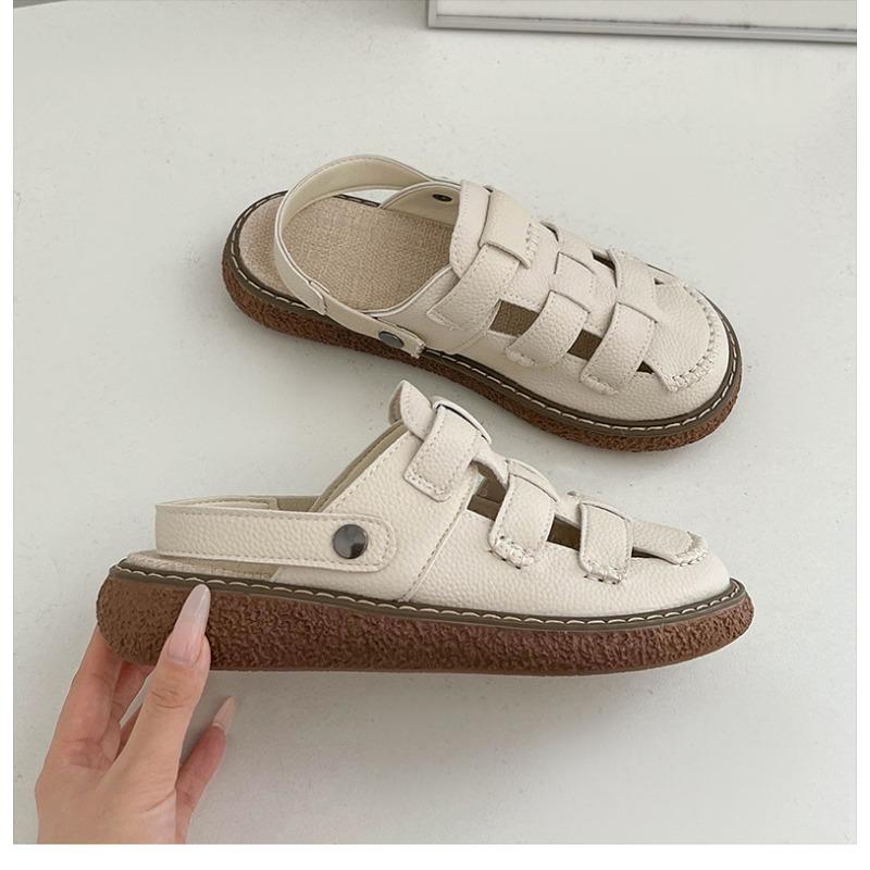 Casual Simple Baotou Thick Bottom Sandals Women's Summer White Hundred Roman Shoes