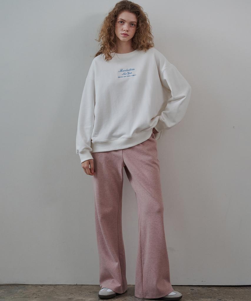 MALOUPE 2303 Knit Corduroy Flare Pants (Pink)