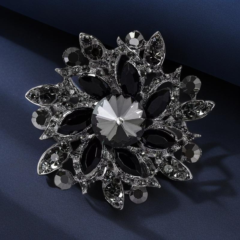1 шт. Элегантная лацканная брошь-цветок Преувеличенная Модная Ретро Яркая Цветная Хрустальная Стеклянная Брошь Заколка Женские Большие Аксессуары для Пальто