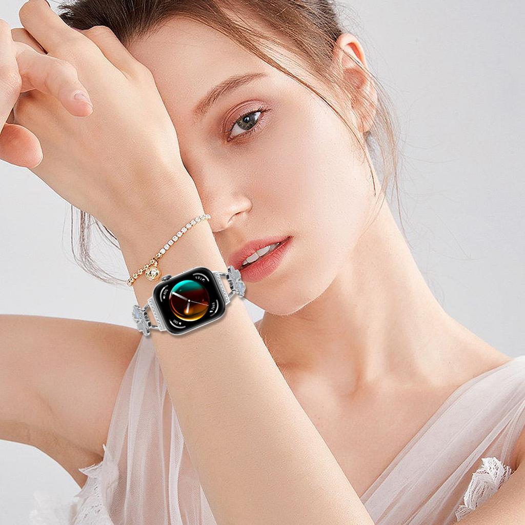 Metal Band For Huawei Watch Fit 3 Heart Clover Decor Watch Strap Replacement