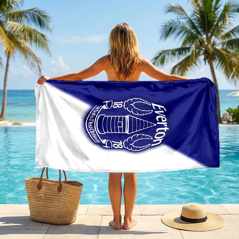 Everton Football Beach Towel Soft Microfiber Summer Towel Quick Dry Absorbent Towel for Beach Swimming Pool Travel