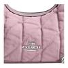COACH CARMEN 20 logo removable shoulder strap denim and smooth leather crossbody shoulder tote small women's carnation