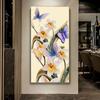 Ретро бабочка цветок холст картины настенные картины китайский стиль винтажный постер и принты для гостиной проход декор
