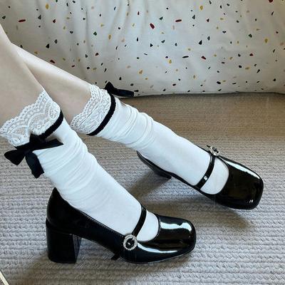 Чувствую себя богатой дочкой! Мэри Джейн туфли на высоком каблуке женские французский темперамент черные слово с квадратным носком светлый вырез толстый каблук одинарные туфли