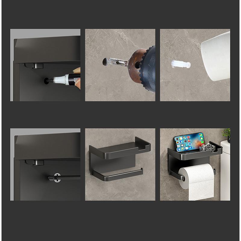 Коробка для туалетной бумаги в ванной комнате Держатель рулона бумажных полотенец Держатель для туалетной бумаги для мобильного телефона без проколов Коробка для туалетной бумаги Стойка для хранения туалетной бумаги