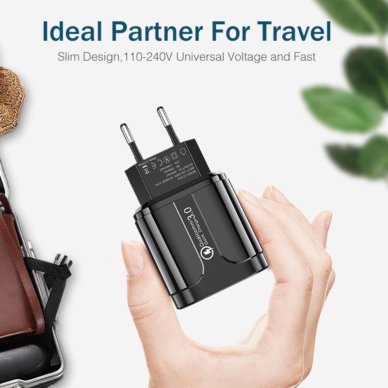 Быстрая зарядка 3,0 3A USB зарядное устройство ЕС США настенное зарядное устройство для мобильного телефона для iPhone X MAX 7 8 11 Pro QC3.0 Быстрая зарядка для Samsung S20 Xiaomi