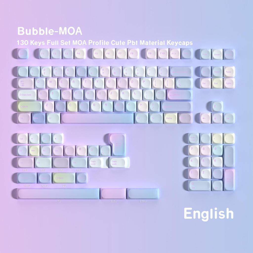 MOA Bubble PBT Сублимационные колпачки для клавиш: Многоязычные опции на арабском, корейском, немецком, французском, испанском, чжуинь, русском и других языках
