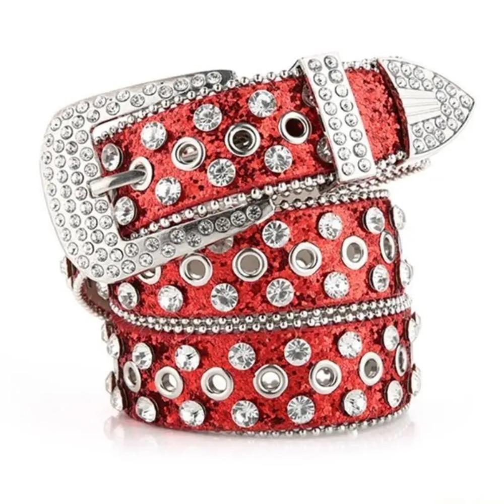 PU Leather Rivet Belt Y2K Women Waistband Retro Rhinestone Belts  Decorative Jeans