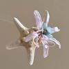 Sweet Starfish Hair Clip Korean Style Women Side Clip Simple Orchid Flower Hairpin  Daily
