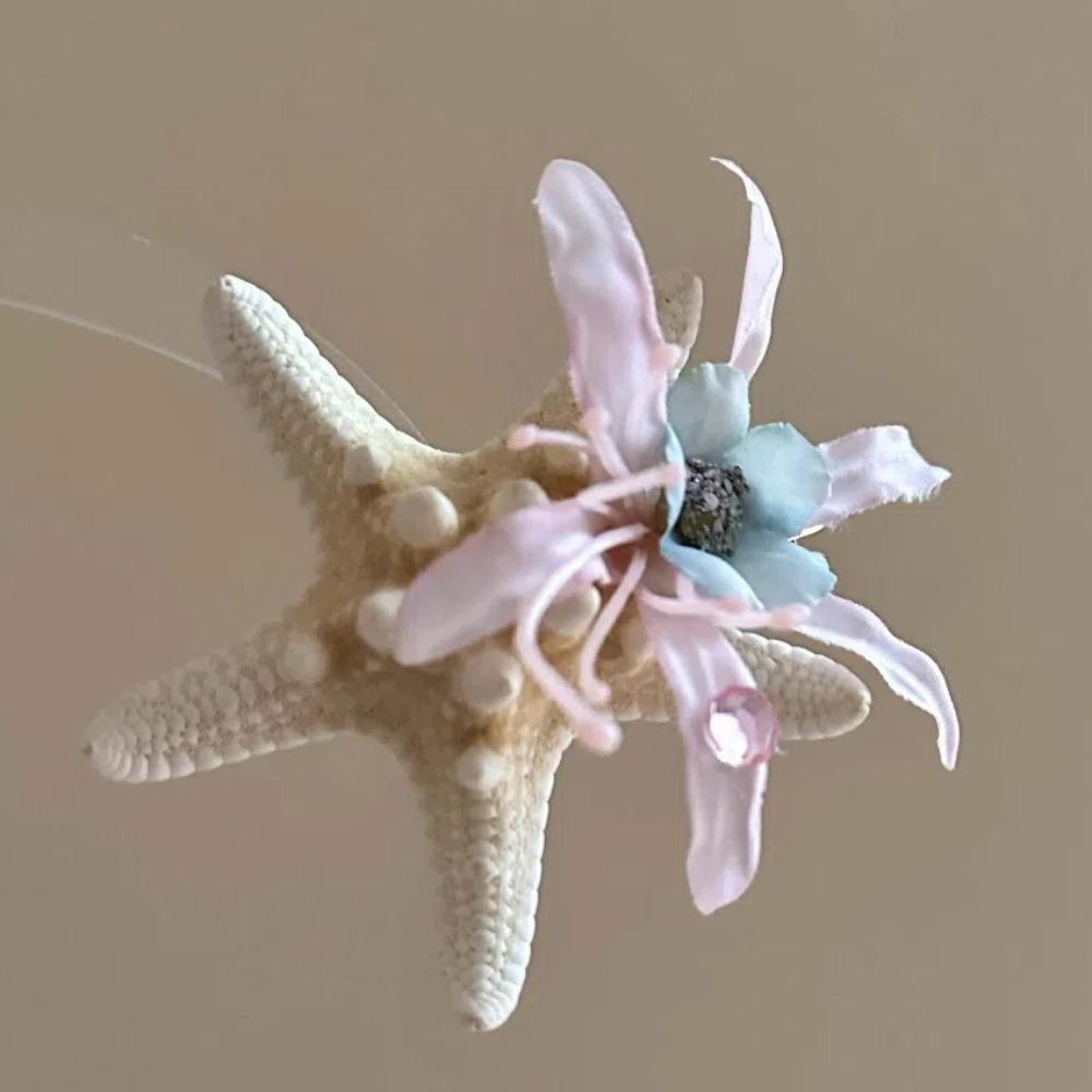 Sweet Starfish Hair Clip Korean Style Women Side Clip Simple Orchid Flower Hairpin Daily