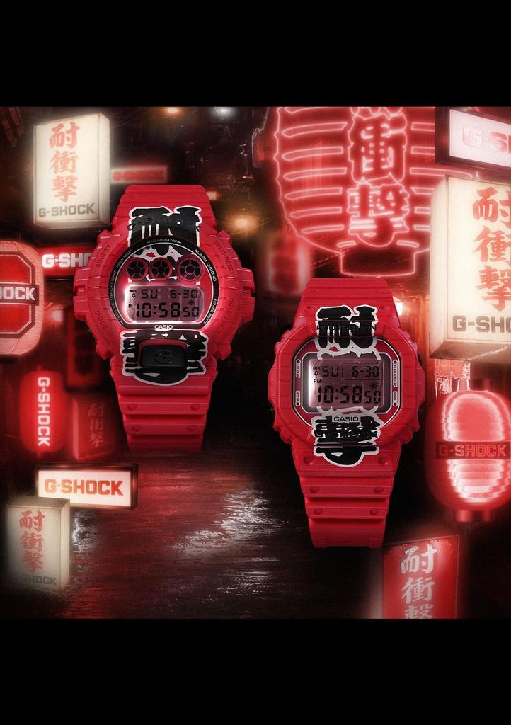 Изготовленные в экологически чистом красном цвете [Casio] Часы G-Shock, Япония, Дизайн «Красный Фонарь», Материалы, DW-5600AKA-4JR, Мужские,