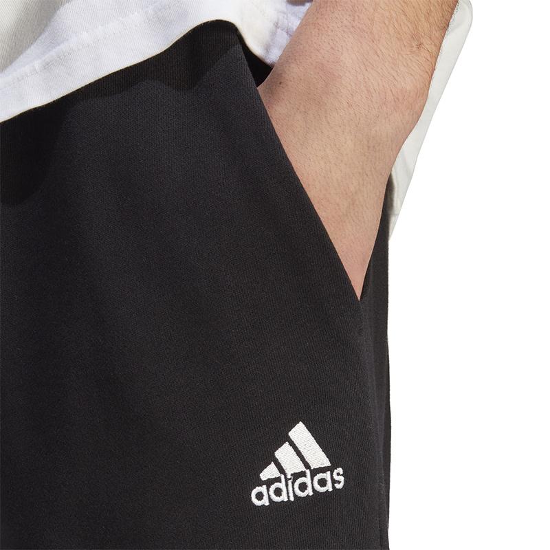 adidas Спортивные брюки прямого кроя с однотонным логотипом и завязками на шнурке, мужские, черные, IC9425