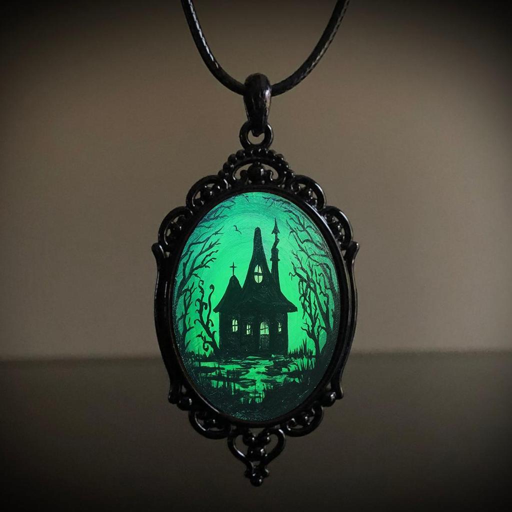 Jun'an Gothic Raven Forest Pendant Charm Necklace