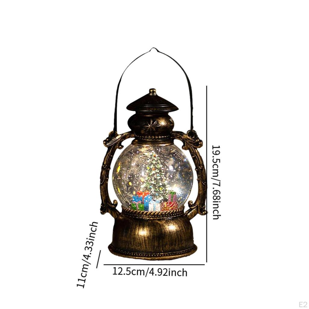 Christmas Music Box Figurine Ornament Crafts Lighted Globe Lantern Hanging Wind