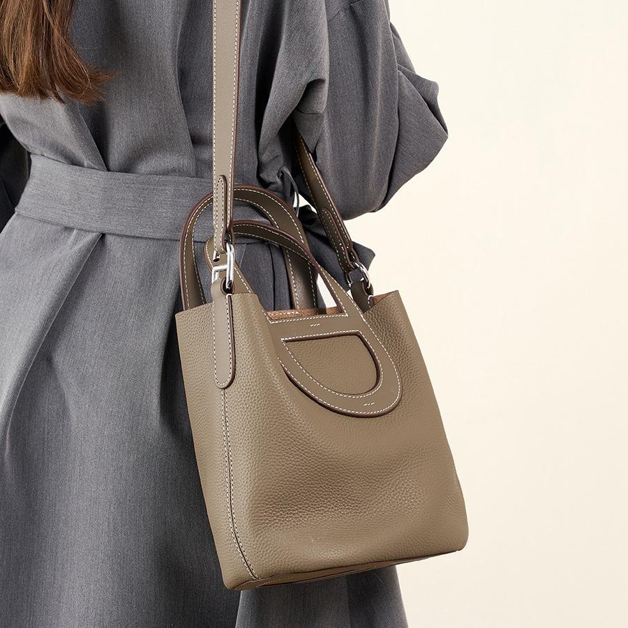 Сумка из коровьей кожи Новая Универсальная Портативная Сумка-корзина для овощей Натуральная кожа Женская сумка Наплечная Сумка-мессенджер